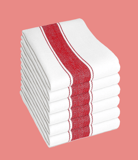 OLIVIA ROCCO Herringbone Cotton Tea Towels — Set of 6