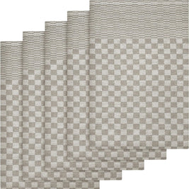 OLIVIA ROCCO Pack Of 5 Large 100% Cotton Tea Towels Quick Dry Check Pattern Dish Cloths
