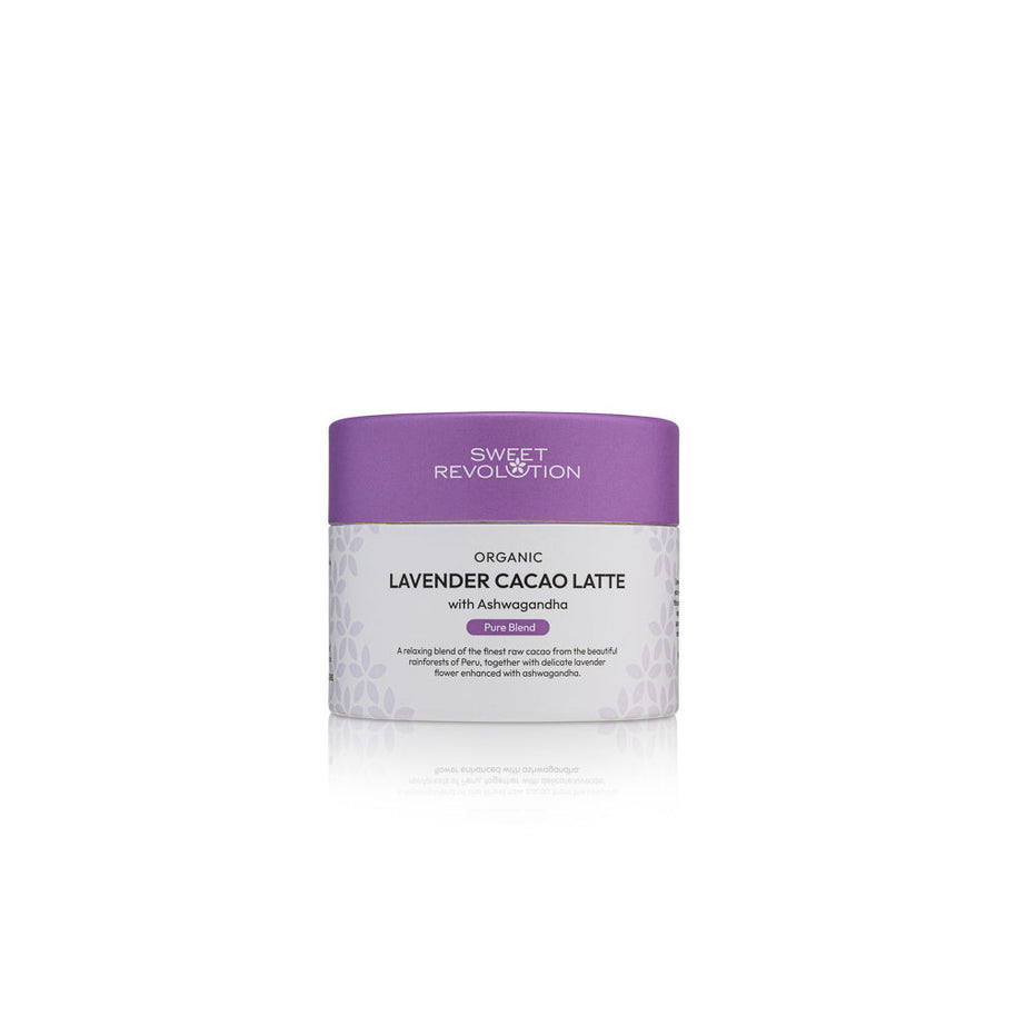 Sweet Revolution Organic Lavender Cacao Latte 60g original product packaging