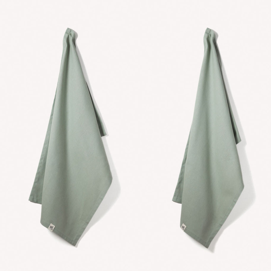 Organic Cotton Tea Towels — Herringbone Weave, Set of 2 — product detail view 6